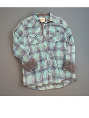 BKE Plaid Snap-Front Shirt - Vintage Standard Fit - Large